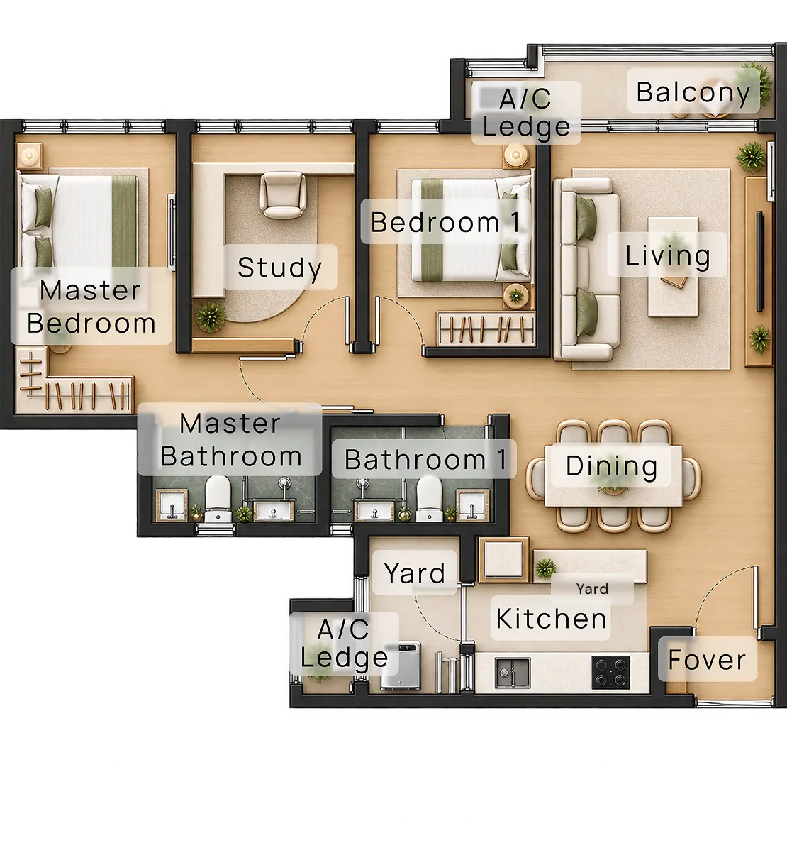 Capehauz Type C Floor Plan